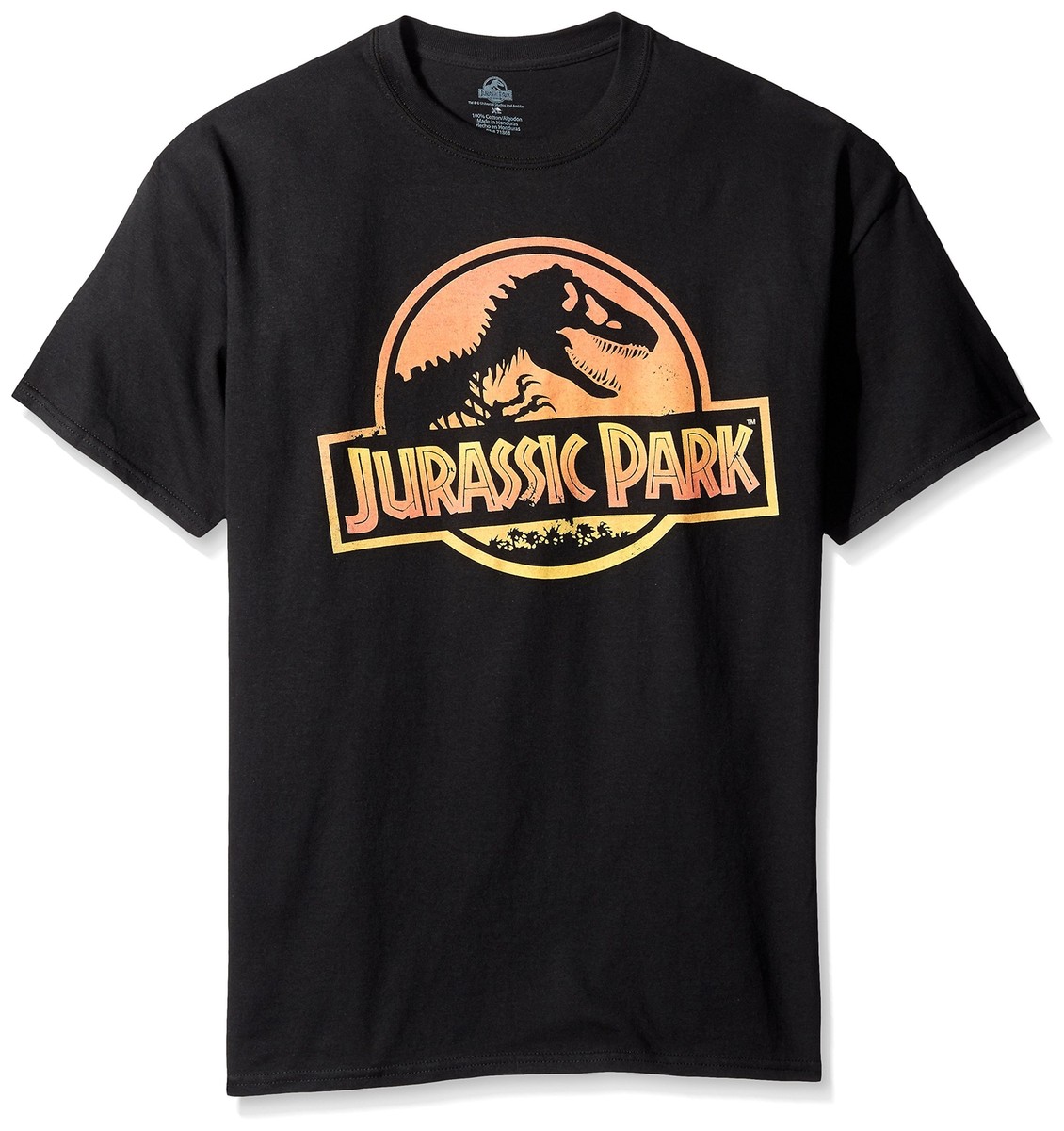 Jurassic Park Adult New T-Shirt - Classic Orange Yellow Circle