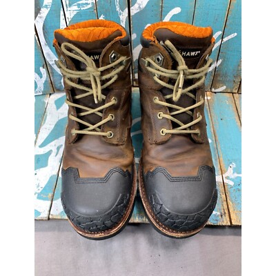 Hawx Mens Legion Brown Leather 8 Inch Safety Comp Toe Work Boots