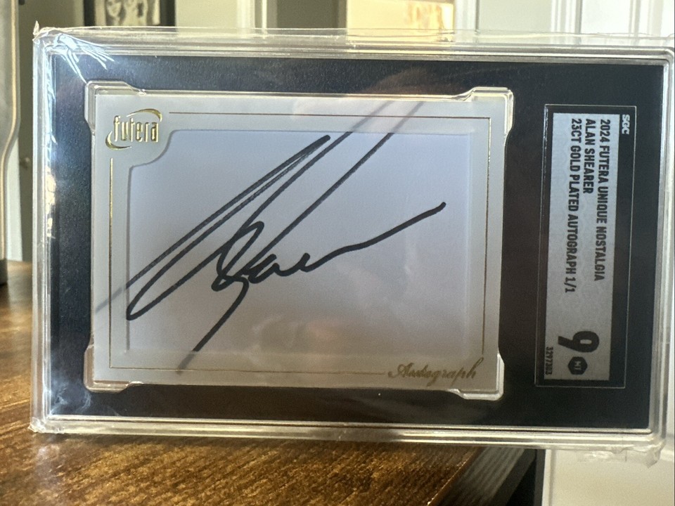 ALAN SHEARER 1/1 ON CARD AUTO FUTERA GOLD FRAME ENGLAND NEWCASTLE