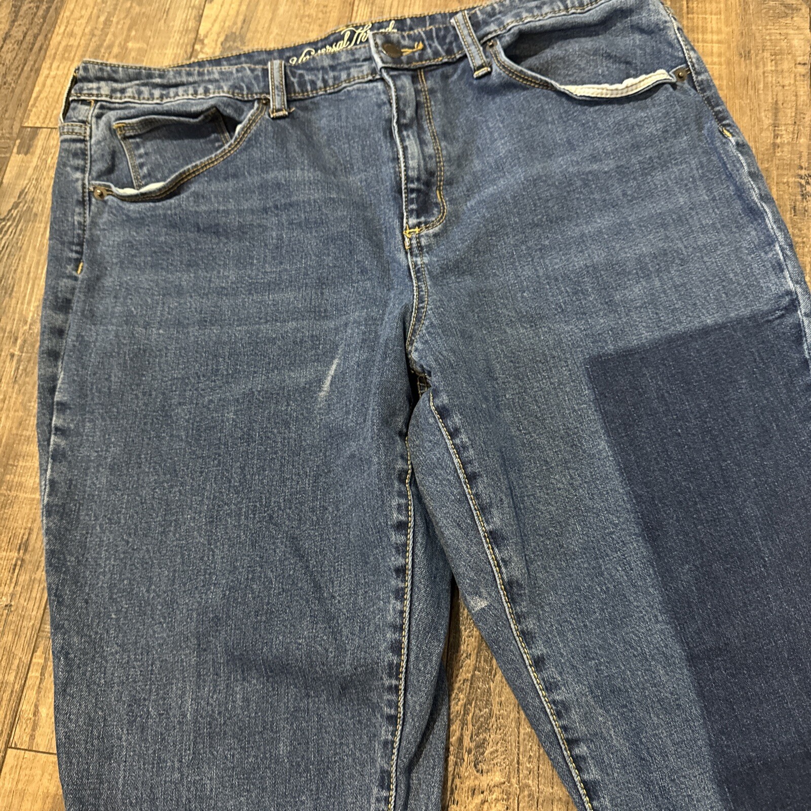 Universal Thread Patchwork Jeans 16 Frayed Kick B… - image 3