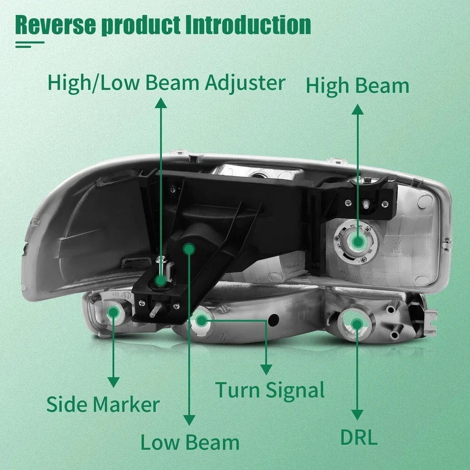 Conjunto de faros cromados para GMC Sierra 1500 Yukon XL 1999-2006 carcasa lámparas Foto 2 de 4