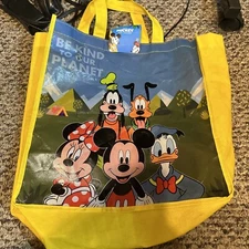 2 Disney MICKEY MOUSE, PLUTO & DONALD Goofy Minnie Mouse reusable Tote Bag