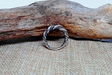 Handmade hammered Saxon viking twisted silver ring