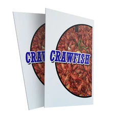 Crawfish 24" x 36" 2 Pack Of Store Sign Plastic Or Decal