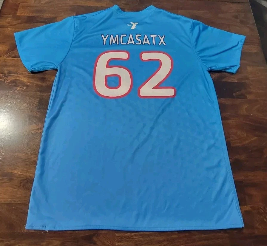 Camisa Jersey Deportiva YMCA Reversible Azul y Gris 62 Adulto Grande Foto 3 de 4