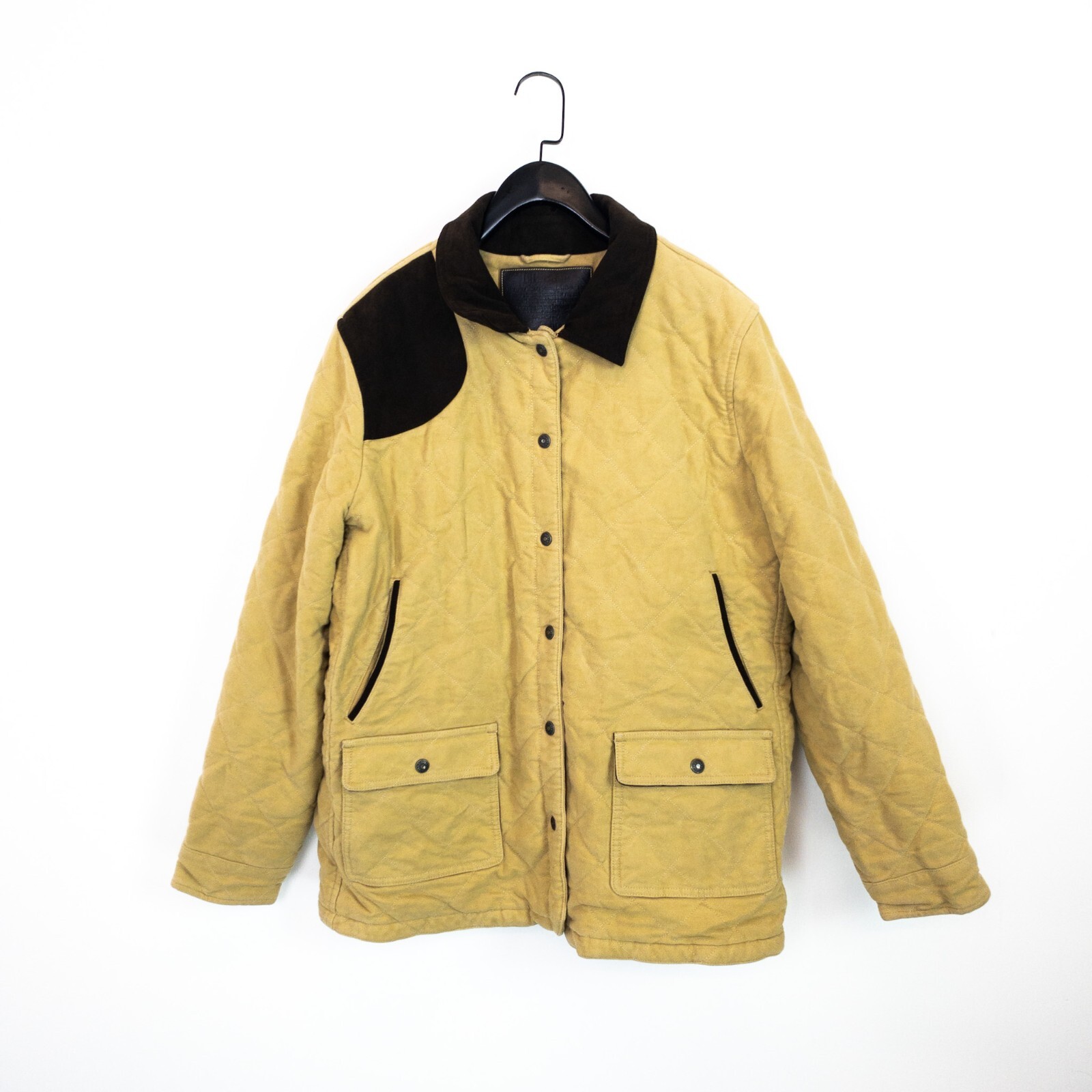 L.L. Bean Vintage Beige Brown Collared Quilted Insulated Short Jacket - Size XL