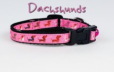 Dachshunds cat or small dog collar 1/2" wide adjustable handmade bell or leash