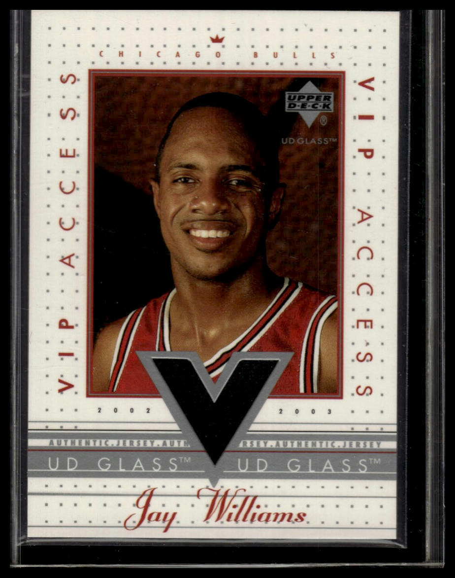 2002-03 UD Glass Jay Williams VIP Access Jersey Memorabilia Card #JW-VIP