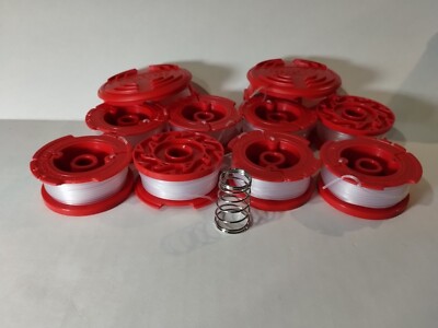 8x 30ft Replacement String Weed Grass Trimmer Line Spool & Spool Cover W/ Spring
