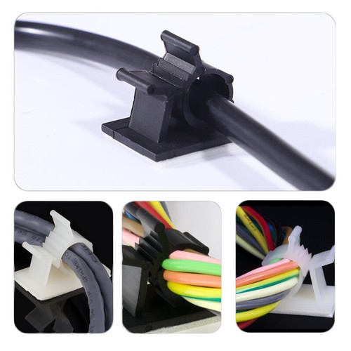 25/50PCS Adhesive Cable Clips Cord Management Organizer Adjustable Wire Clamp - 第 1/12 張圖片