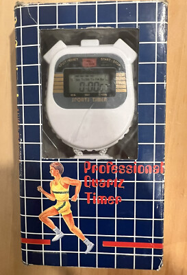Rare White Vintage Chronograph Professional Quartz Timer Sports Timer Stopwatch