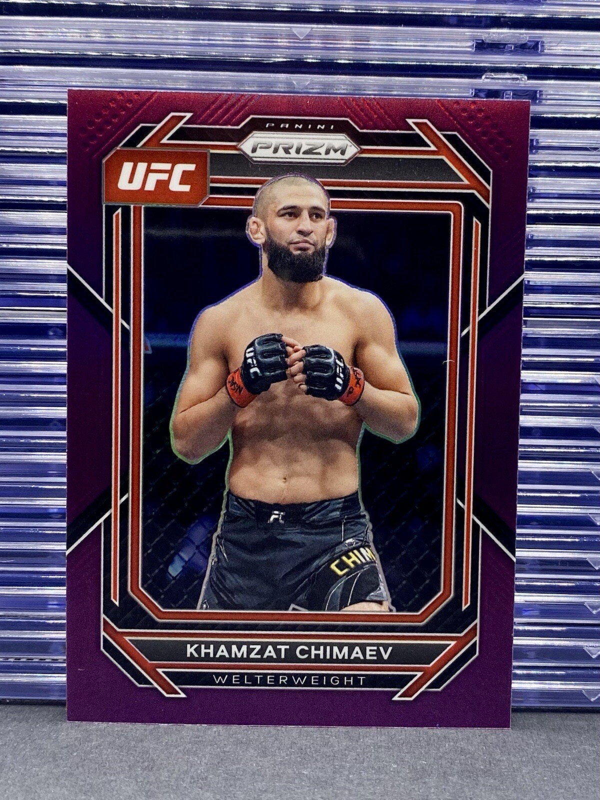 Khamzat Chimaev 2023 Panini Prizm UFC Purple Prizm /149 #150 Future Champ! 🥪