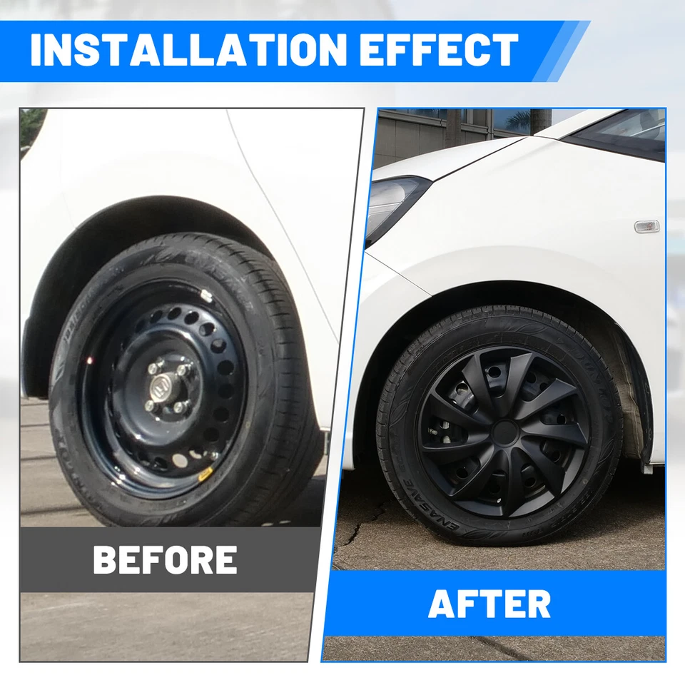 14" 15" 16" 17" Set of 4 Wheel Covers Snap On Full Hub Caps For Tire & Steel Rim - Изображение 4 из 4