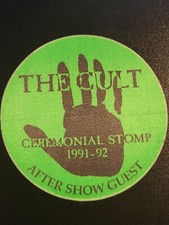 1991 THE CULT -Green after show Backstage pass-unused-NOT SOLD TO THE PUBLIC