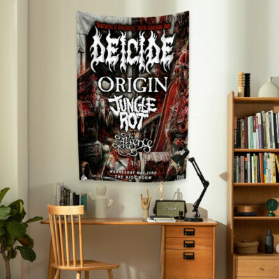 Deicide Death Metal Band Fabric Tapestry Wall Hanging Banner Flag Poster 36x60''