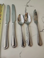 5 Piece Oneida Stainless Steel Countess Beaded Flatware Misc. Pieces Lot Of 5