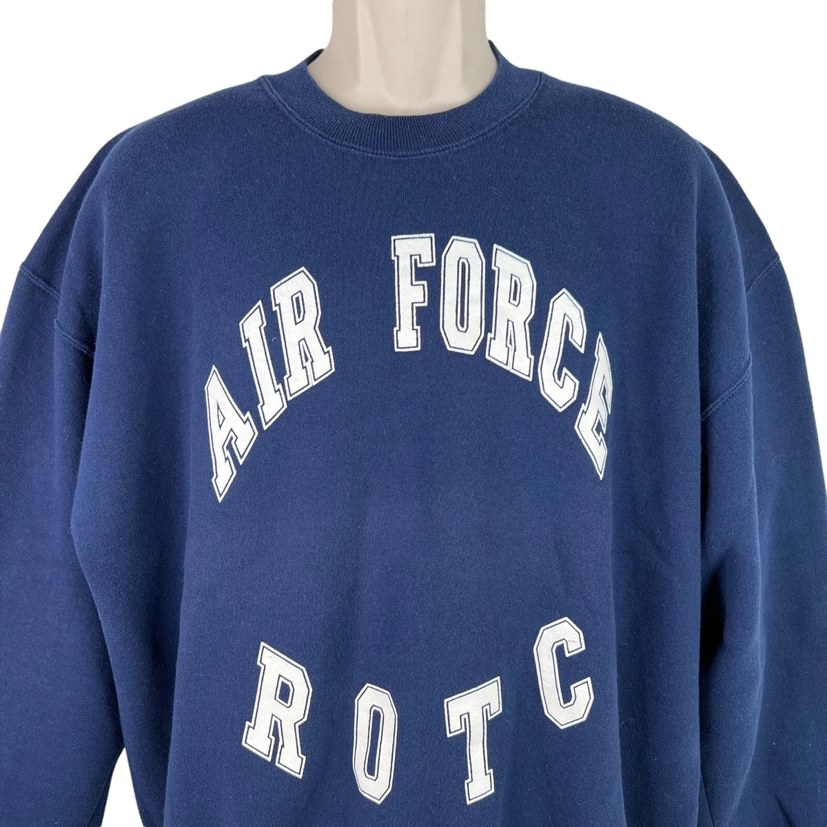 Vintage Air Force ROTC Sweater Mens Size XL Crewneck Sweatshirt Blue | eBay