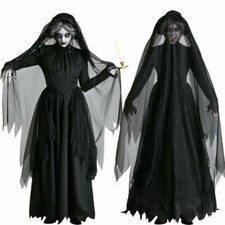 Halloween Vampire Costume Womens Adult Witch Cosplay Ghost Bride Fancy Dress