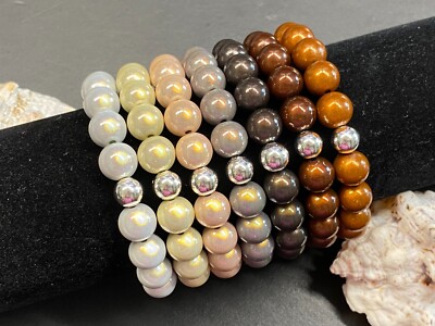 1St. Armband 10mm Miracle Beads Magic Perlen 3D Illumination Gr. M silber #A937
