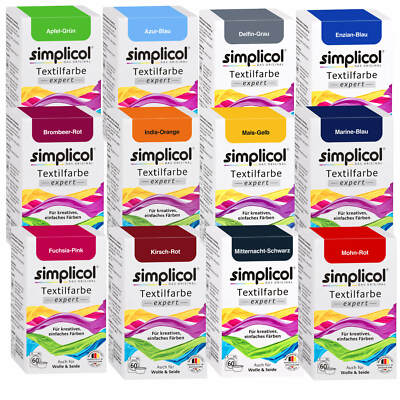 SIMPLICOL Textile Colour Expert 150 g. Various Colours & Fixers also for Wool Silk
