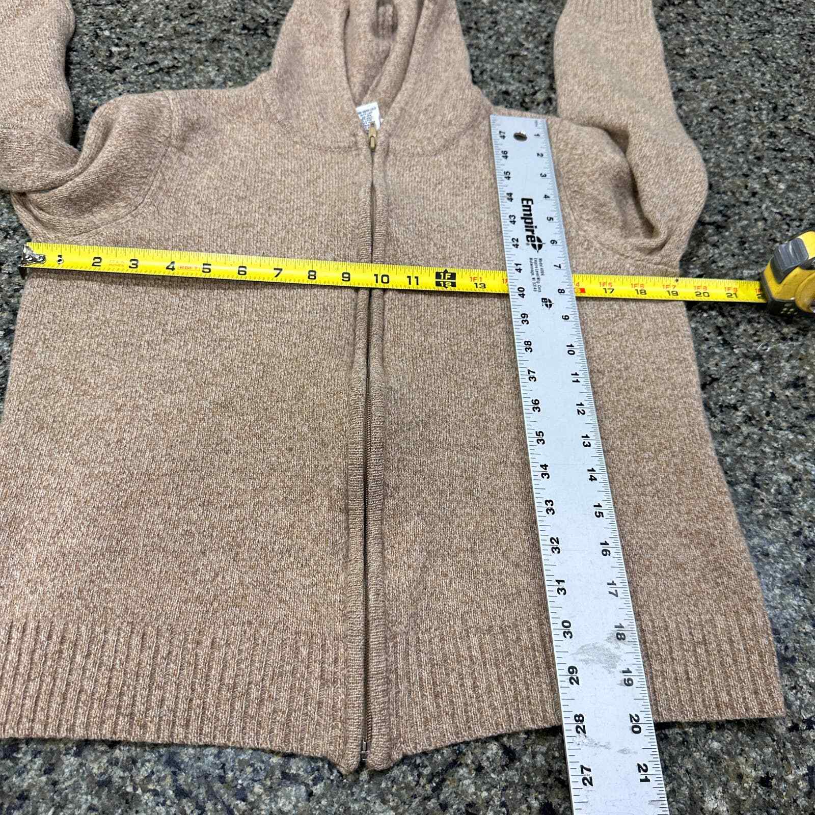Cambridge Dry Goods Women Sweaters XL Brown 100 Lambswool Full Zip