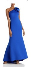 Eliza J one shoulder maxi blue dress Sz 12 NWT Sold Out