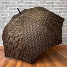 FENDI Zucca Long Umbrella Brown Authentic Vintage Rare Designer Quality Item