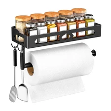 Paper Towel Holder with Shelf for Bathroom, Kitchen Paper Holder Spice Rack P...