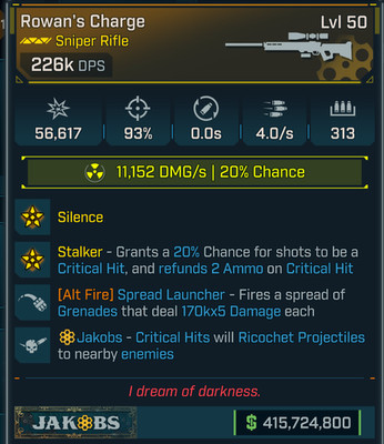 Borderlands 4   MODDED   Rowan's Cricket Rad SMG   226k DPS   Lvl 50   PS PC XB