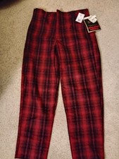 Vintage WOOLRICH 40" x 36" Malone Wool Pants - Classic Red Black Plaid - NWT 