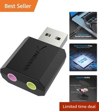 USB External Stereo Sound Adapter - Plug and Play for Windows  Mac Users
