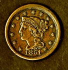 Photo of a 1851-P Large Cent from an eBay listing that sold on Jul 20, 2026