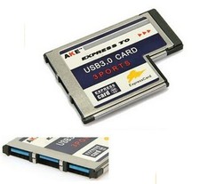 54mm Express Card ExpressCard To 3 Port USB 3.0 Adapter for Laptop FL1100 Chip