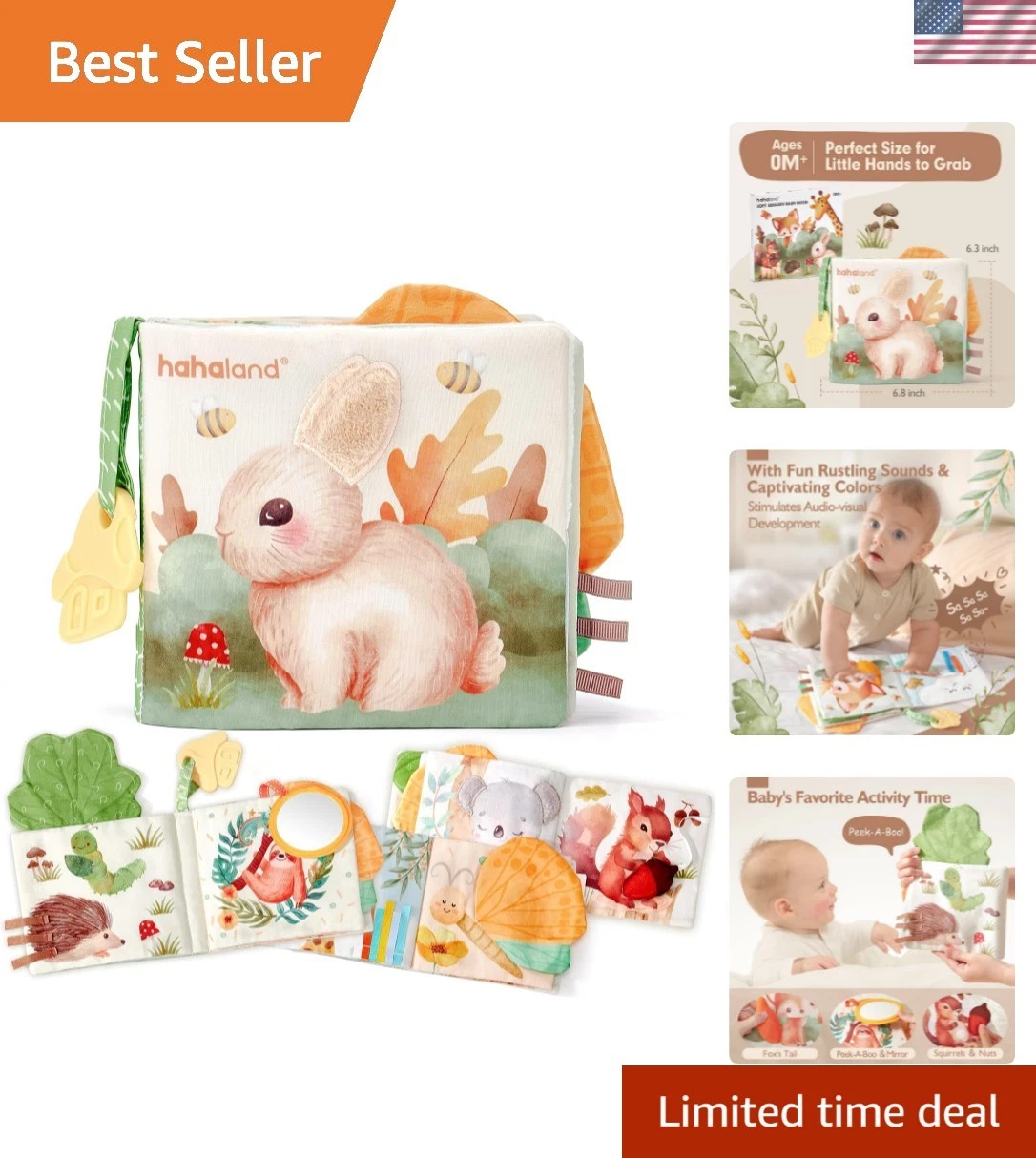 Baby Books 0-6 , Tummy Time Sensory Toys 6 to 12 Touch Feel Crinkle Book for...
Opens in a new windo