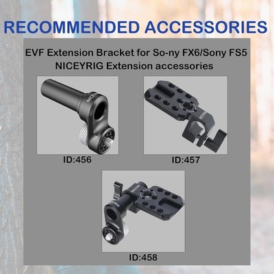 NICEYRIG EVF Extension Bracket for Sony FX6/Sony FS5,15mm Rod Clamp Adapter, 15