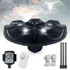 Pond Fountain Aerator,10000 GPH, 8 White LED Lights, Constant and Gradient Du...