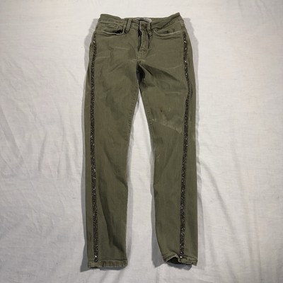 Zara Basic Z1975 Denim Skinny Jeans Green US 4 Stained*