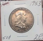 1953 Toned Franklin Half Dollar BU-Unc. FBL 50c 90% Silver U.S Coin