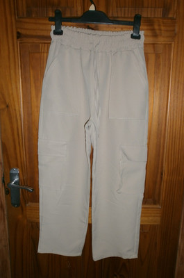 NEW - COPPEROSE PARIS - CREAM 3/4 CARGO TROUSERS - SIZE 10/12