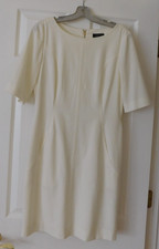 Tahari A Levine Cream Short Elbow Slv Sheath Dress Size 8 Career Office Cocktail