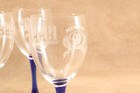 1999 Sturm Ruger 50 Years Set of 4 Collectors Wine Glasses with Cobalt Blue Stem — photo 6