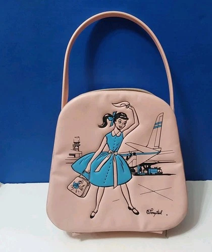 Vintage  1950s Barbie Vinyl Ponytail Carry Case. 9in.