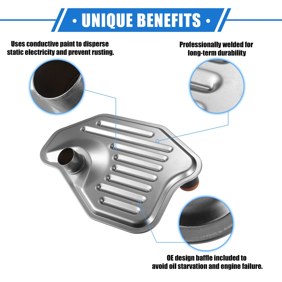 Filtro de transmisión de coche para Ford Crown Victoria 2005-2008 metal tono plata Foto 3 de 4