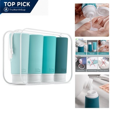TSA Approved Refillable Travel Bottles Set 3.4oz Leak-Proof Silicone Toiletry...