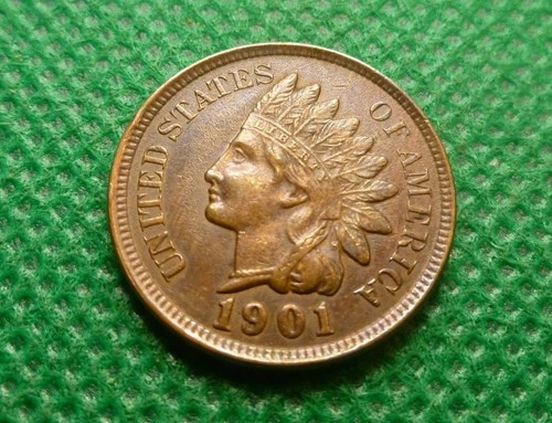 1901  Indian Head Cent  High Grade AU  Coin with Liberty  #M12