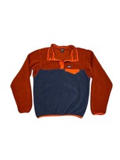 Patagonia Synchilla Snap-T Fleece Pullover Jacket Orange/Gray Boys XXL 16/18