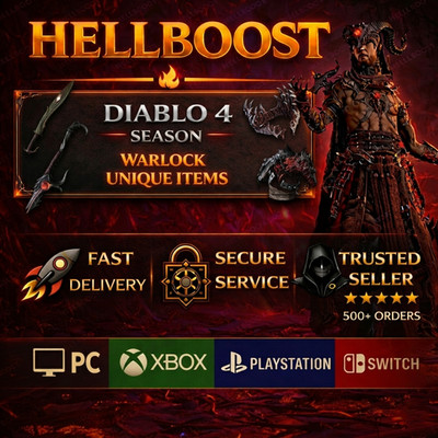Diablo 4 WARLOCK ALL UNIQUE ITEMS Season 13 Lord of Hatred  PS5 / Xbox / PC