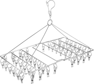 Tendedero para calcetines de acero inoxidable con 52 clips resistente al viento