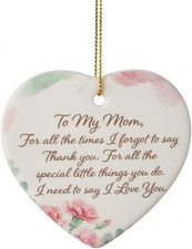 Heart-Shaped Ceramic Ornaments mom Teenage Daughter Gift Mothers Day Sentimental