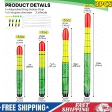 3PCS Weighted Fishing Bobbers Floats for Catfish Ultimate Long Casting Floats 